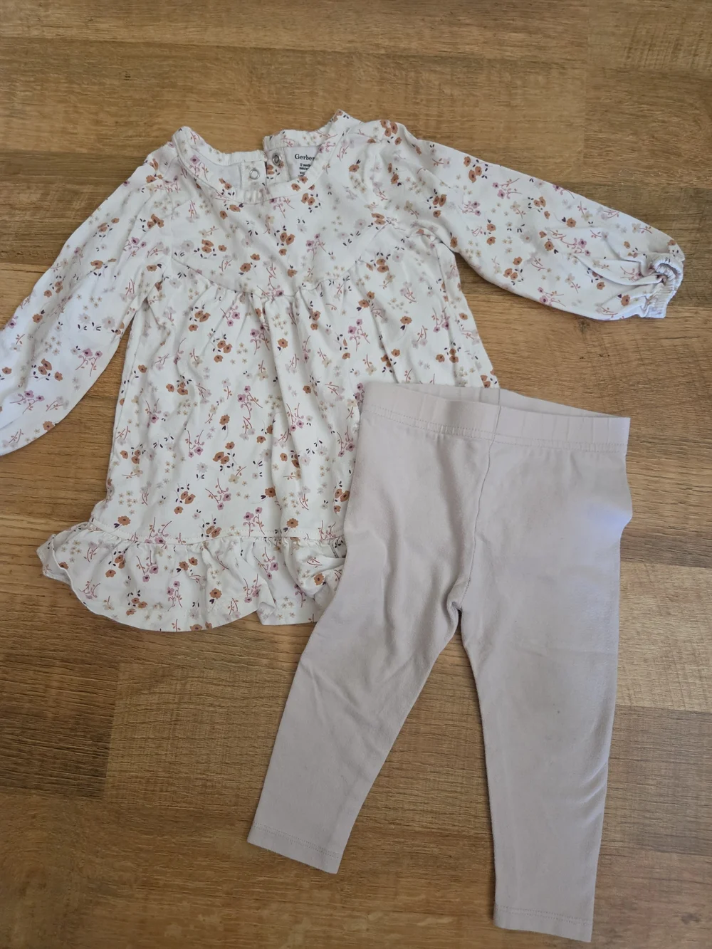 Toddler Floral & Embroidered Lot with Ribbed Leggings - Pink, Green, Cream